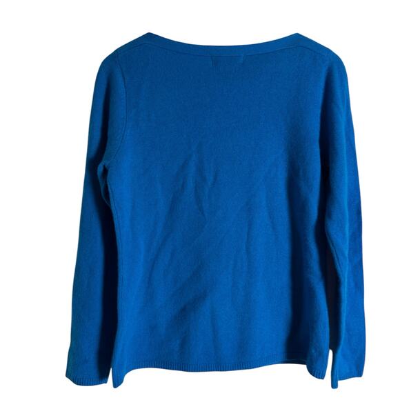 Peck & Peck 100% 2-Ply Cashmere Blue Long Sleeve Pullover Sweater Size Large - Picture 5 of 7